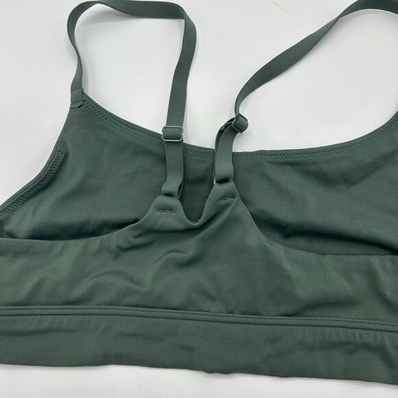 Aerie OFFLINE The Hugger Crackle Sports Bra Medium Green Racerback Active - Picture 6 of 11